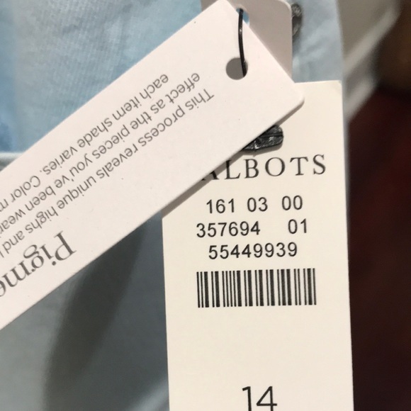 Talbots women Straight Leg Crop Jean At Waits Size 14 Baby BluebColor - Picture 5 of 10